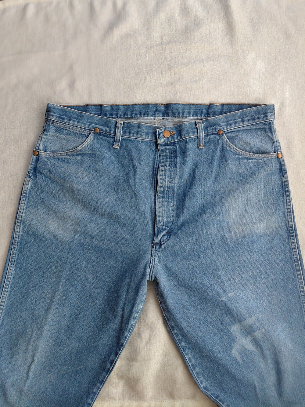 Vintage Wrangler Cowboy Cut Jeans 1970s USA Made Vertical Fly Tag Boot Zipper - Picture 14 of 16